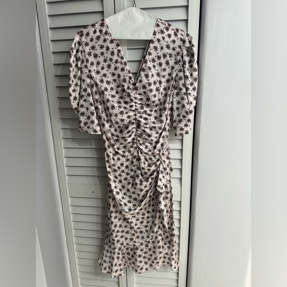 Maje Palm Tree Print Satin Dress - Picture 2 of 4
